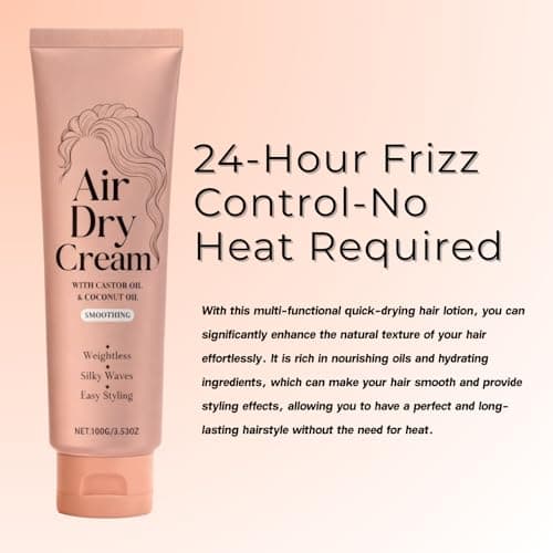 Smoothing Air Dry Cream for Hair,Smoothing Styling Cream for Frizzy Hair,Frizzy Hair Smoothing Moisturising Curl Defining Cream,Frizz Control HairConditioner for Long-Term Care,All HairTypes — view 2