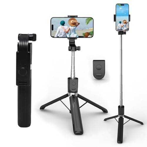 Selfie Stick, 130cm Phone Tripod, 4-in-1 Selfie Stick Tripod