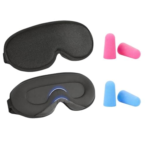 SSKHE 100% Blackout Sleep Mask for Men and Women, 3D Ultra Soft Smooth Skin-Friendly Comfortable Zero Eye Pressure Eyelash Friendly Eye Mask with Adjustable Strap for Sleep Travel Holiday Essentials
