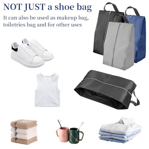6 Pcs Travel Shoe Bags,Waterproof Nylon Shoe Storage Organizer with Handle — view 5