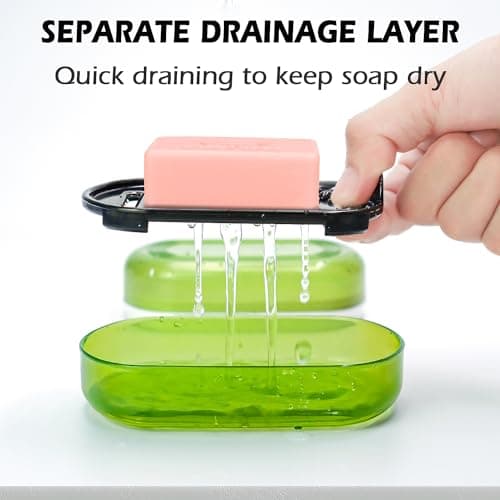 AIDIMMING Travel Soap Case, Bath Soap Holder, Bar Soap Dish with Lid for Traveling,Portable Bar Soap Container for Traveling, Camping, Gym, Bathroom (Green) — view 3
