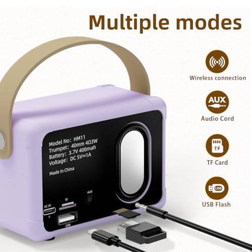 Retro Bluetooth Speaker,Teenage Girl Gifts Small Wireless Speaker Purple — view 4