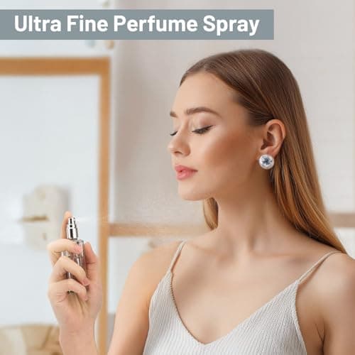 Segus Perfume Bottle Refillable Spray, 2 Pcs 20ml Aftershave Travel Bottle, Empty Glass Perfume Spray Bottles, for Purse, Handbag, Pocket and Luggage (Grey) — view 3
