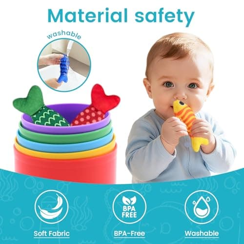Baby Toys for 1 2 3 Year Old Boys Girls - Montessori Toys for 1 2 3 Year Old 10 in 1Multifunctional Fabric Fishing Game for Kids Toddler Baby Gifts Learning Birthday Xmas Stocking Fillers Easter Gifts — view 4