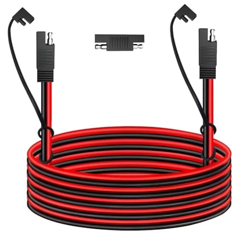 LANMINGLEL 18AWG SAE Extension Cable With Quick Connector Disconnect Plug Wire and Polarity Reverse Adapter for Solar Panel, Automotive, RV, Motorcycle, Cars, Tractor - 6.56FT
