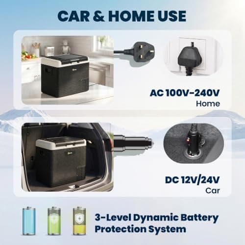 Outsunny 50L Car Refrigerator Portable Compressor Fridge Grey/Black — view 5