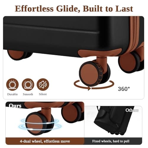 Kono 24 Inch Medium Suitcase, Lightweight Hard Shell Luggage with 4 Wheels — view 5