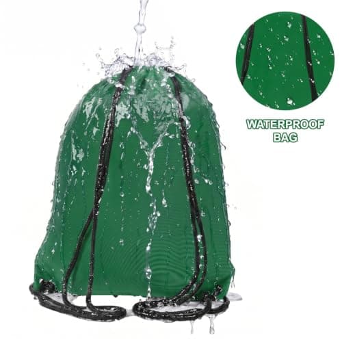 WESTWOOD FOX Drawstring Gym Bag String Bags Gym Sack Backpack PE Bags for Women Men Trainer Swimming Bag Travel Beach School Holidays Suitable for Sports,kids,Boys,Girls (Green) — view 6