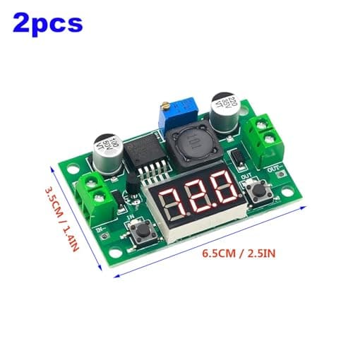 RUNCCI-YUN Set of 2 Adjustable DC Step Down Power Supply Converter, 4-40V Input to 1.25-37V Output Voltage Regulator with LED Voltmeter for DIY Arduino — view 3