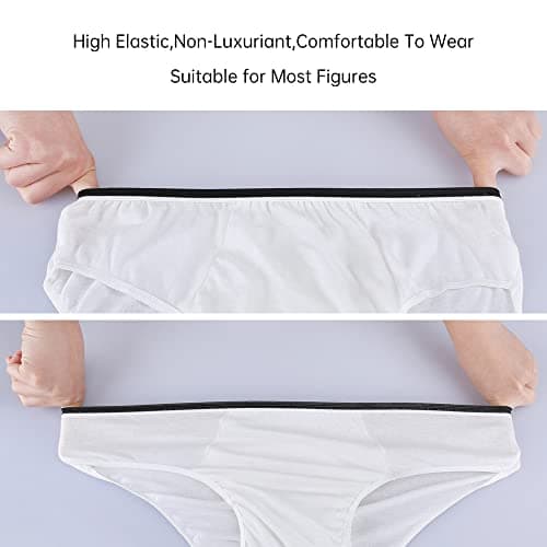 Travelcare 20 Packs Mens Cotton Disposable Underwear Panties, White, XXL — view 5