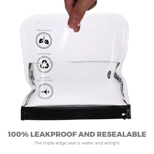 Woobroo Clear Travel Toiletries Bag, 4 Pack 20 x 20cm Airport Liquid Bags TSA Approved Toiletry Bag, Travel Essentials PVC Waterproof Cosmetic Clear Makeup Bag for Women and Men — view 4
