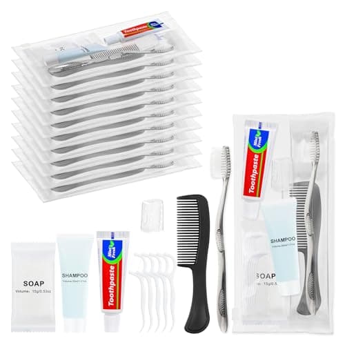 Lomgwumy Hygiene Kit, Personal Hygiene Kit Comes with Individually Packaged Items. Travel Toothbrush Kit Suitable for Travel, Hotels, Camping, and Home Use (10-Pack)