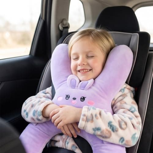 Pillow Cover Kids Car Neck Travel for Child Auto Seat Headrest Comfort Soft Breathable Carseat Toddler Nap Rest