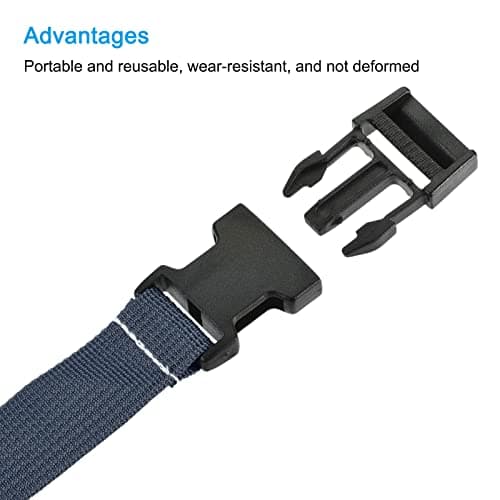 sourcing map Utility Strap with Buckle 1x40 Inch Polyester Quick Release Adjustable Belt for Travel Outdoor Bag Luggage Packing (Navy Blue, Pack of 2) — view 3