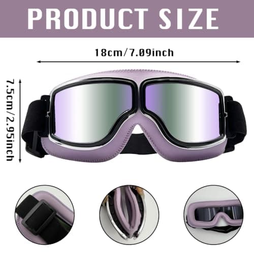 KASESSS Vintage Motocross Goggles, Dirt Bike Goggles, Foldable Ski Goggles — view 2
