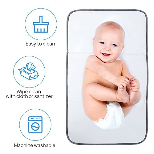 Lekebaby Foldable Travel Changing Mat Portable Baby Change Mat, Grey — view 4