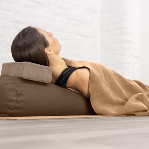 Myga Reversible Fleece Yoga Blanket - Soft, Warm & Lightweight Blanket for Yoga, Meditation and Relaxation - Machine Washable & Cozy Throw for Home & Travel - Large, 200cm x 145cm (Sand) — view 2
