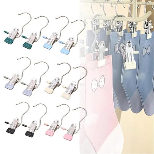 30PCS Stainless Steel Heavy Duty Clothes Clips for Laundry Socks Travel — view 6