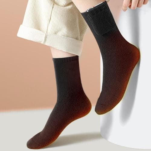 USB Electric Heated Socks, 5V Heated Foot Warmers, Winter Electric Foot Warmer Socks, for Outdoor Riding Camping Hiking Motorcycle Skiing — view 3