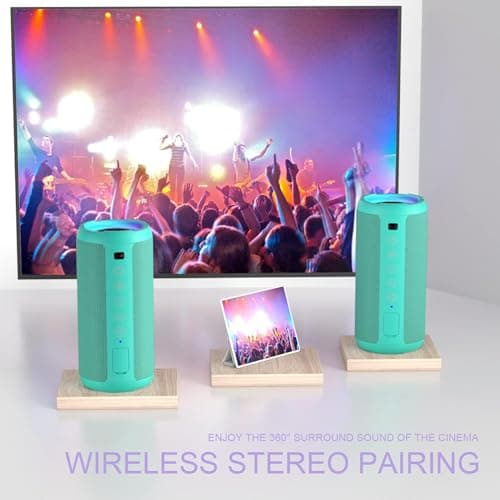 Ortizan Bluetooth Speaker, Portable Speaker with IPX7 Waterproof, Bluetooth 5.3, 30H Playtime, RGB Light, Micro SD card & AUX, Wireless Speaker for Home, Travel, Outdoors — view 5