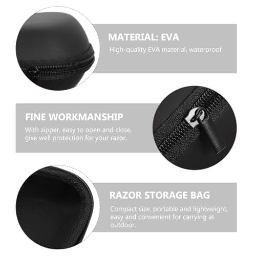Alipis Portable Waterproof Razor Case Bag with Zipper, Eva Hard Travel Shaving Kit Storage Pouch for Men, Shockproof Protective Cover Suitable for Outdoor and Travel Use — view 3