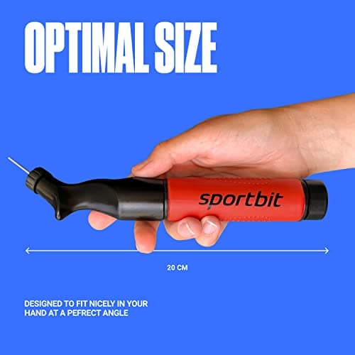 SPORTBIT Ball Pump for Sports Balls - Push & Pull Inflating System - Hand Pump for All Exercise Balls - Volleyball Pump, Basketball Inflator, Football & Soccer Ball Air Pump - Goes with 5 Needles Set — view 4