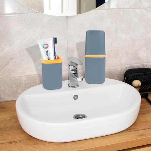 COMNICO Travel Toothbrush Cup Case Portable PP Seal Tooth Brush Holders Cover Multi-Function Toothpaste Storage Container Cup for Home School Camping Business Trip Bathroom — view 3