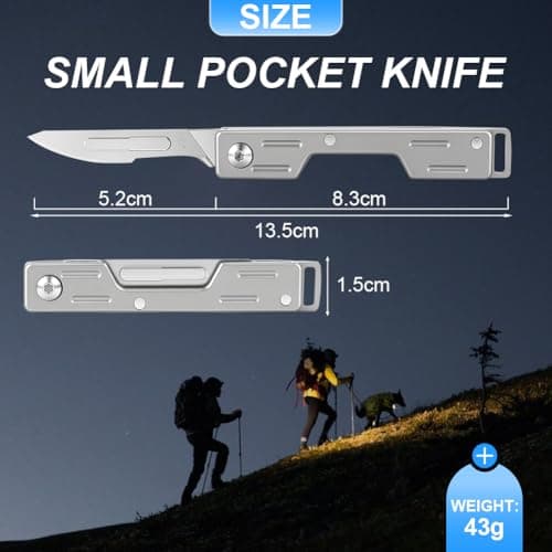 Vicloon Folding Utility Knife, Pocket Cutter for Everyday Carry, Pocket Box Opener, Folding Utility Multitool, Camping Multitool Accessories, Pocket Gadgets for Men Outdoor, Camping, Hiking — view 2