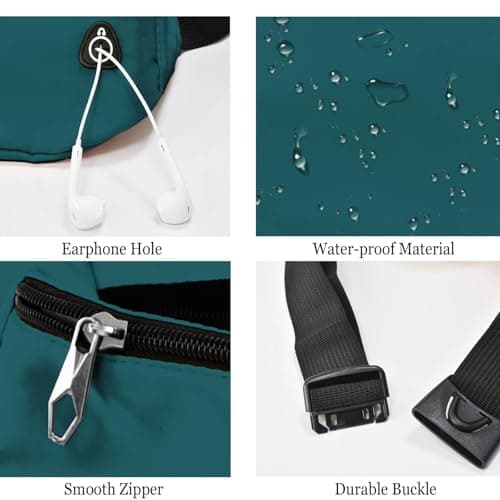 Rosoz Bum Bag, Belt Bag Women's Bum Bag Men's Gifts Sports Hip Bags for Outdoor Travel Running Cycling, Green — view 3