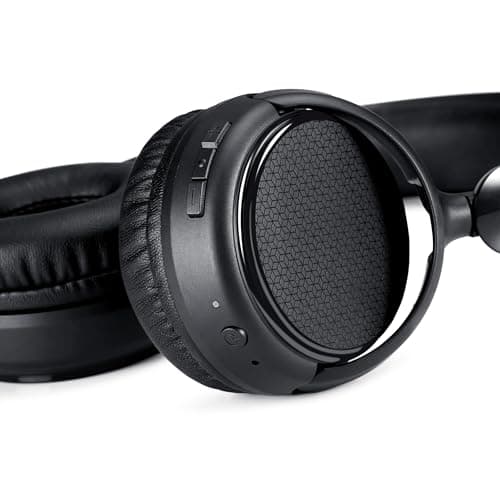Amazon Basics Wireless Bluetooth 5.1 Over-Ear Headphones, 35h playtime, Lightweight, Adjustable, for Travel, Office, Mobile Phone, PC, Black — view 6