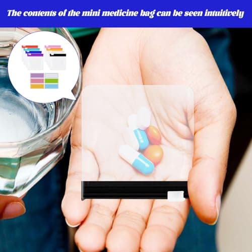 Medication Bag,22pcs Pill Pouch,Medicine Bags for Travelling with Slide Lock Translucent Self Sealing Plastic Pill Pouch for Pills Storage — view 4
