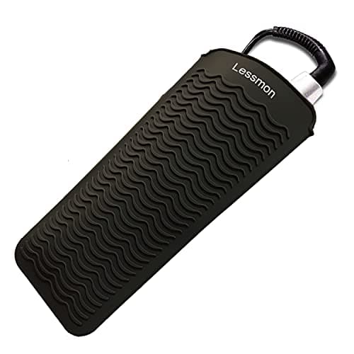 Lessmon Heat Resistant Mat Pouch for Styling Tools, 28.5x14cm, Black