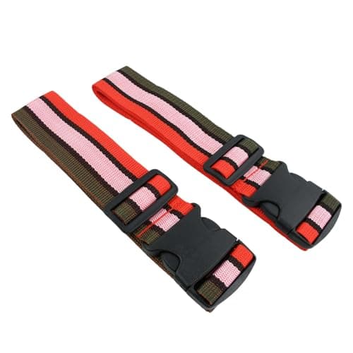 Heavy Duty Luggage Straps for Suitcases Packing Belts Travel Accessories Adjustable Bag Strap 2 Pack (Tri-colour) — view 3