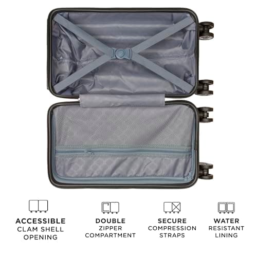Easyjet Cabin Bag 45x25x20 with Removable Wheels, ABS Hard Shell 4 Spinner Trolley Carry On Suitcase, Hand Luggage Suitcase Fits Ryanair, Jet2, Water Resistant & Safe Locking (Blue, Small) — view 6