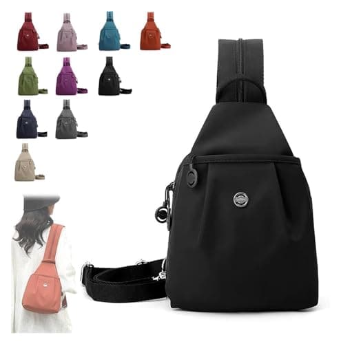 AngloCrate 3 In 1 Anti-Theft Travel Tote Bag, Mini Multi-Use Front Chest Bag, Dual Shoulder & Crossbody Wear Backpack(Black)