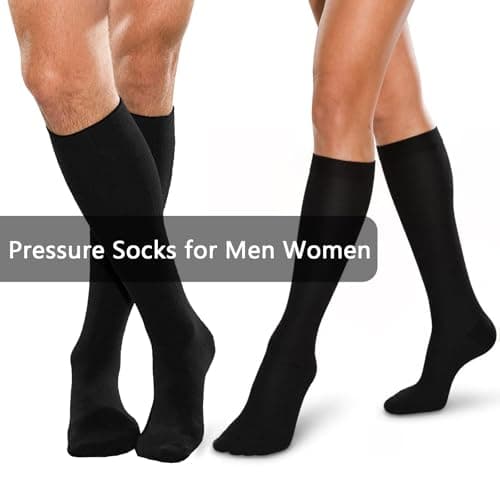 3 Pairs Compression Socks for Women Men, Calf Support Pressure Stockings, 15-20 mmHg Sports Sock for Flying Travel Yoga Nurses Running — view 5
