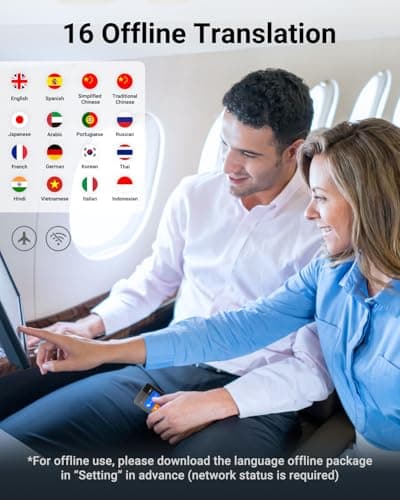 XUPURTLK Language Translator Device, Voice Translator Device Two Way, 144 Languages Real-Time Translator Device No WiFi Needed, Offline & Recording & Photo Translation for Travel, Business, Learning — view 3