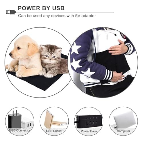 Travel Heated Pad,Electric Foot Warmer 5V - Foldable Winter Cushion Waterproof Heating Film for Shoulders, Back and Neck — view 4