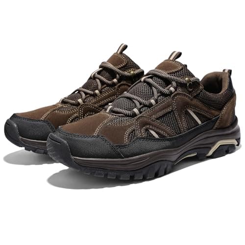 MIXIN Mens Hiking Shoes Lightweight Breathable Non Slip Low Top Walking Hiking Outdoor Shoes, brown, 10.5 UK — view 6