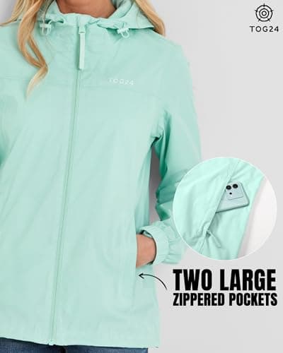 TOG24 Craven Womens Windproof,Breathable,Waterproof Jacket,Packaway, Hood — view 6