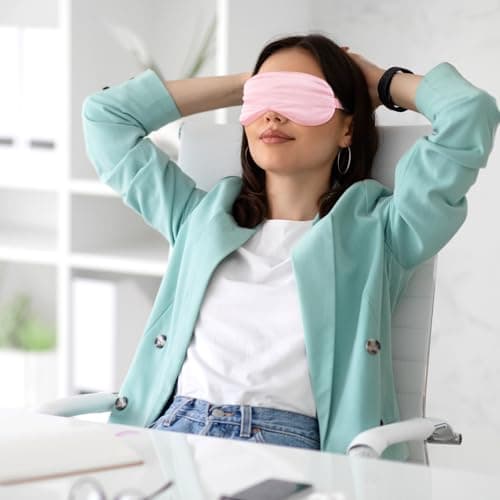 2 Pcs Silk Sleep Mask with Adjustable Strap Soft Blindfold Eye Cover Satin Blackout Eye Mask Deep Rest Eye Sleeping Shade Cover for Women Men Team Building Games Party Night Travel Nap — view 4
