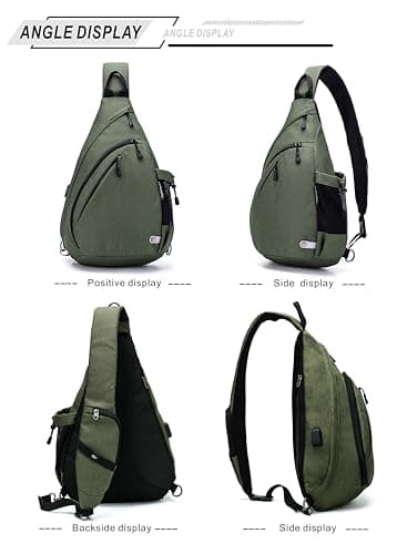 TurnWay Sling Bag Cross body Shoulder Bags with USB Charging Port — view 3