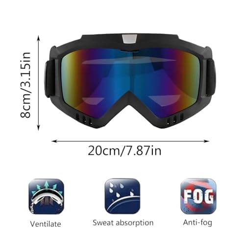 Dirt Bike Goggles Motorcycle ATV Ski Windproof Racing Glasses For Adults Men Women Youth Kids Winter Sports (A, One Size) — view 6