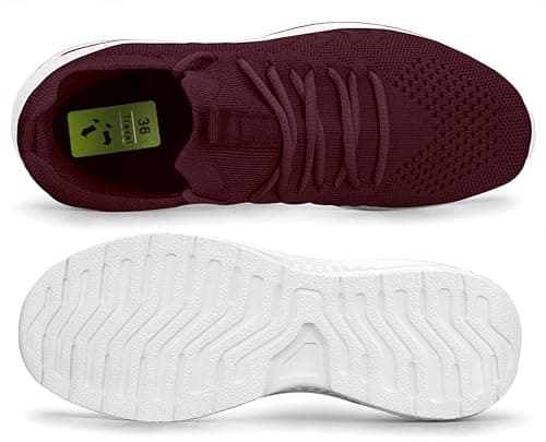 Giniros Trainers Womens Running Shoes Tennis Sports Gym Sneakers Burgundy 5 — view 5