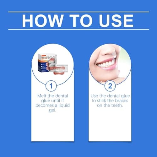 Soft Adjustable Silicone Dentures Teeth Top and Bottom, False Teeth Set Full Dentures, Comfortable Reline Denture Kit, Natural-Looking Functional Temporary Tooth Filling Repair, Functional Dentures — view 6