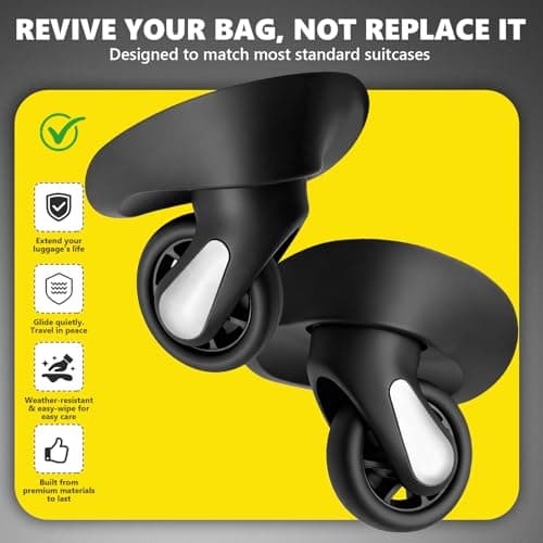 Luggage Wheels Replacement Wheel for Luggage Suitcase Repair 360° Rotating Suitcase Replacement Wheels with 4 Mounting Holes H123 — view 6