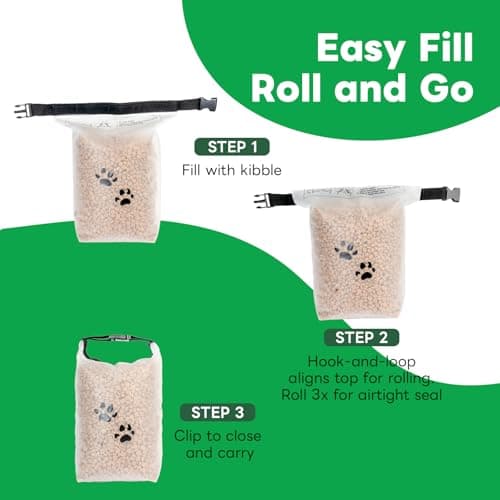 NursCare Dog Food Storage Bag with Roll-Top Closure, for Traveling, Camping, Boarding, 14 Cups, M. — view 2