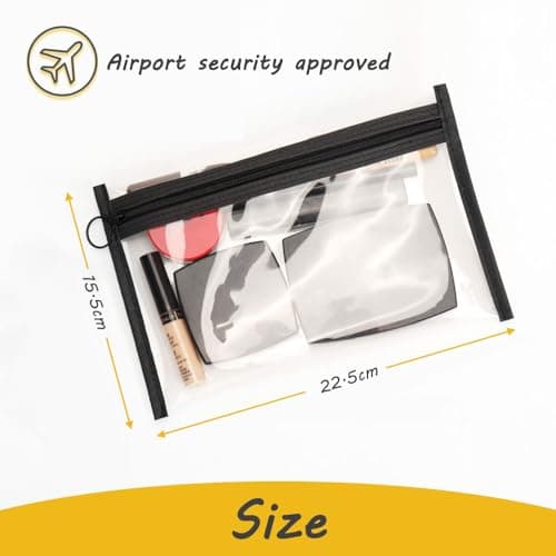 Aieino 2pcs Toiletry Bags Clear Travel Makeup Bag Airport Security Approved — view 3