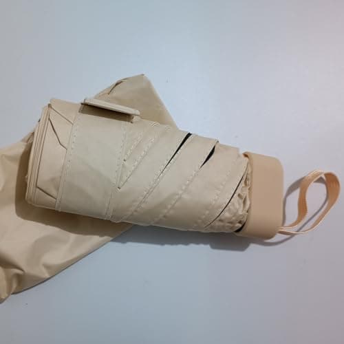 Maibar Travel Umbrella Mini Portable Lightweight Compact Umbrella Small Folding Sun Umbrellas for Women (Beige) — view 2
