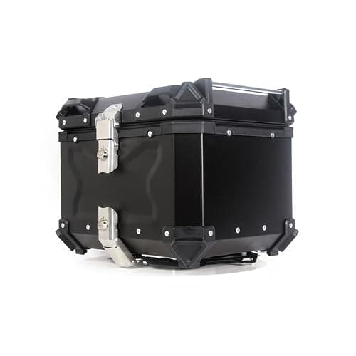 CuteHairy Motorcycle Top Case 45L, Aluminum Alloy Waterproof Motorbike Tail Box with Security Lock & Base Plate, Universal Helmet Luggage Storage Trunk for Scooter — view 5